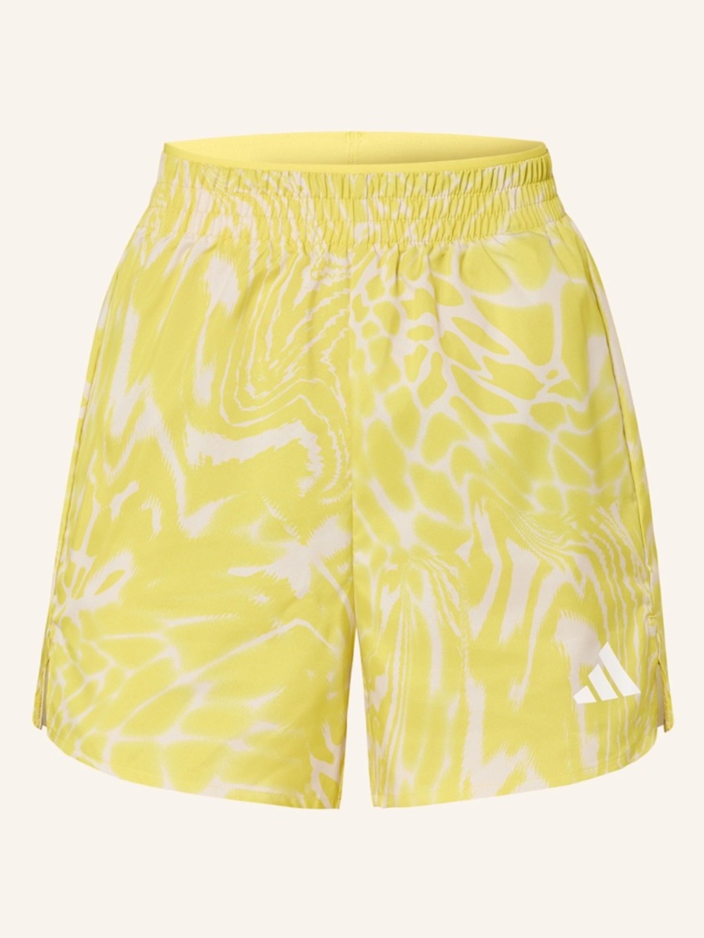 adidas Train Essentials Women’s Yellow Athletic Print Shorts Climacool Size XS